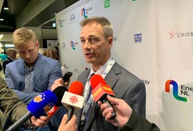 Tore M. Loseth, Country Manager, Equinor Canada, in a scrum with reporters at the EnergyNL conference in St. John's on Thursday.