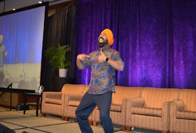 Bhangra dancer, artist and motivational speaker Gurdeep Pandher gave the keynote addresses June 1 at a national conference on exploring small centres in Canada and the important role they have in immigration. But the highlight for close to 500 people at the P.E.I. Convention Centre in Charlottetown was when Pandher fired up his Bhangra music and taught the moves. Roars of laughter filled the room as some managed better than others. Pandher moved to Canada in 2006, initially settling in Squamish, B.C., before moving to the Yukon. Dave Stewart • The Guardian