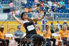 Pamela LeJean of Sydney prepares to compete in the javelin competition at the Parapan American Games in Toronto in 2015. LeJean retired from active competition in 2019 and will be inducted into the Cape Breton Sport Hall of Fame this weekend. CONTRIBUTED