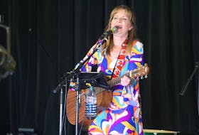 Jackie Putnam performing her song "Hurt" during the grand opening of Alan Syliboy's studio in Millbrook on June 1. Brendyn Creamer