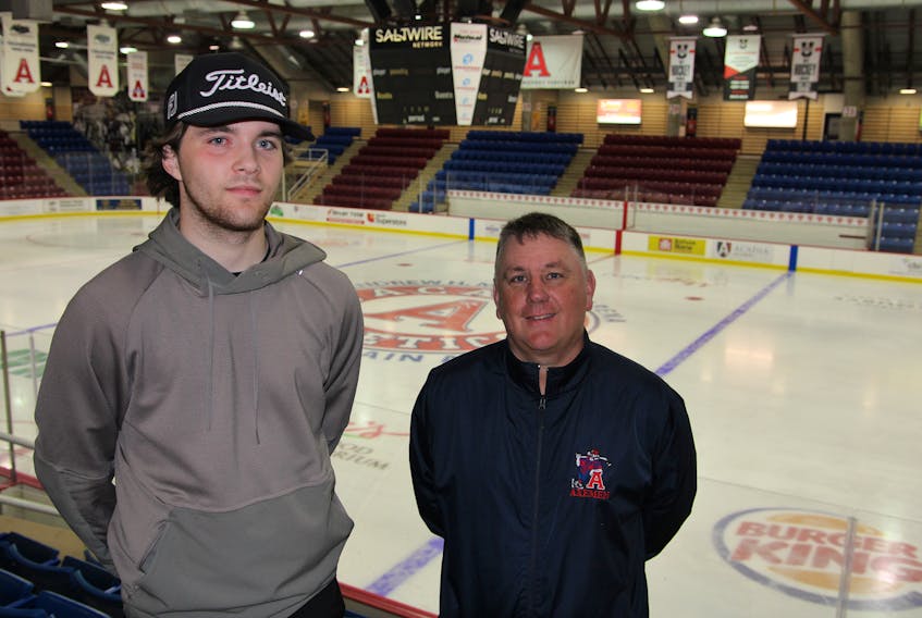 Brady Burns will play for his father Darren this coming hockey season with the Acadia Axemen.Jason Malloy