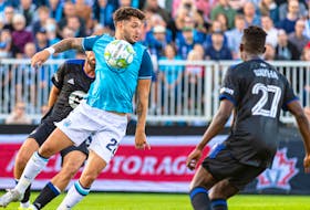 HFX Wanderers attacking forward Joao Morelli in action at a Canadian Championship match against CF Montreal in 2021 at the Wanderers Grounds. Morelli is expected to return to the Wanderers in July after suffering an ACL injury in April 2022. - CANADIAN PREMIER LEAGUE