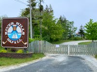 A ‘do not enter’ sign hangs on the closed gate at the River Hills Golf and Country Club in Clyde River. The golf course is closed due to damage from the Shelburne County wildfire. KATHY JOHNSON