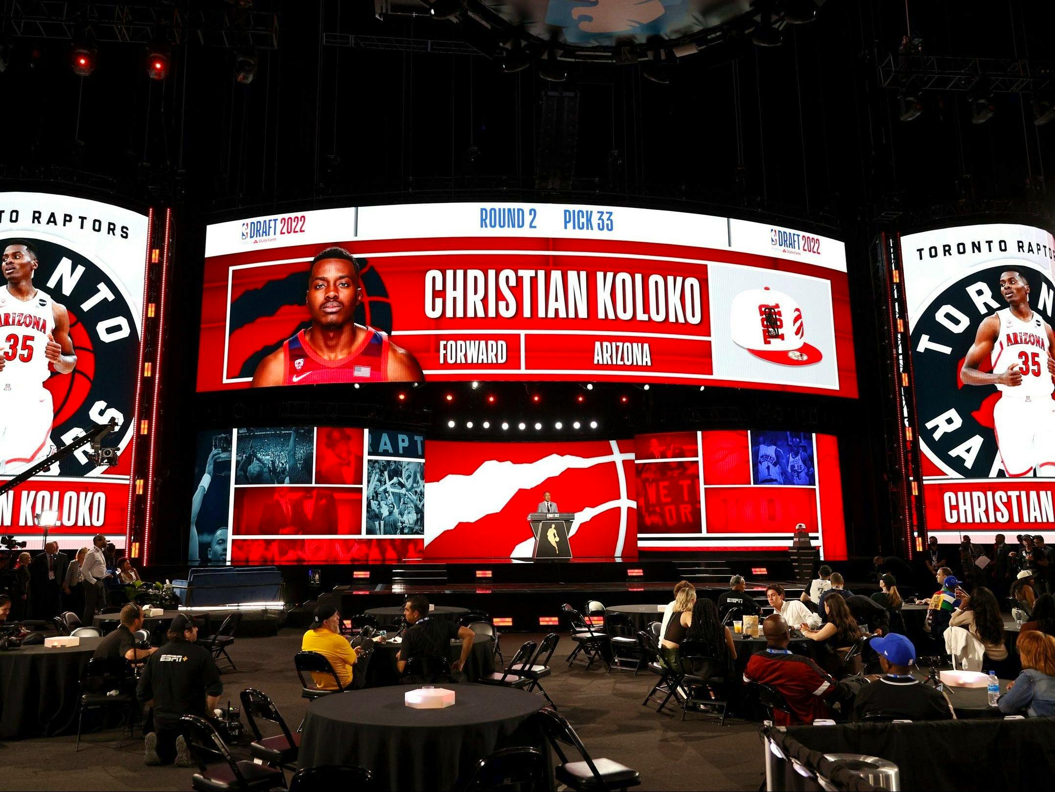 RAPTORS SELECT CHRISTIAN KOLOKO 33RD OVERALL IN 2022 NBA DRAFT