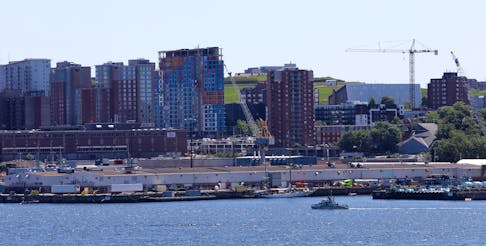 FOR SPURR STORY:
Part of the  Halifax skyline seen from Dartmouth June 21, 2023. The Citadel is almost completely obscured as seen from the Fairbanks Street lookoff. 

TIM KROCHAK PHOTO