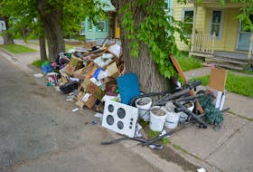 Monday marked the first day of heavy garbage pickup across the Cape Breton Regional Municipality. The annual event is an opportunity for local residents to rid their property of a multitude of unwanted items like the array of debris pictured above from a curbside in Sydney’s north end. CAPE BRETON POST STAFF.