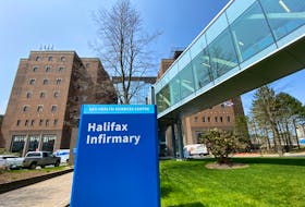 File photos of the empty lots and signage around the Halifax Infirmary May 11, 2023