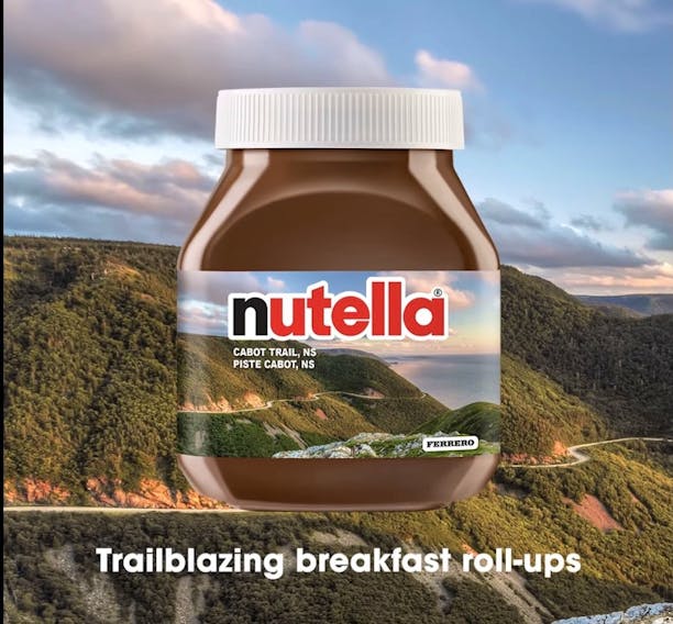 Nutella selects Cape Breton's Cabot Trail for limited edition jar. Contributed.