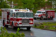 A pair of fire trucks arrive at the command post set up at the St. Margaret's Centre in Upper Tantallon on Saturday, June 3, 2023.
Ryan Taplin - The Chronicle Herald