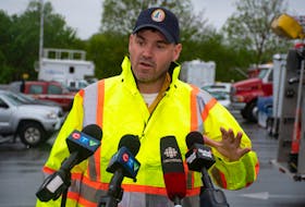 Forest resources technician David Steeves answers questions from reporters at the wildfire command post in Upper Tantallon on Friday, June 3, 2023.
Ryan Taplin - The Chronicle Herald