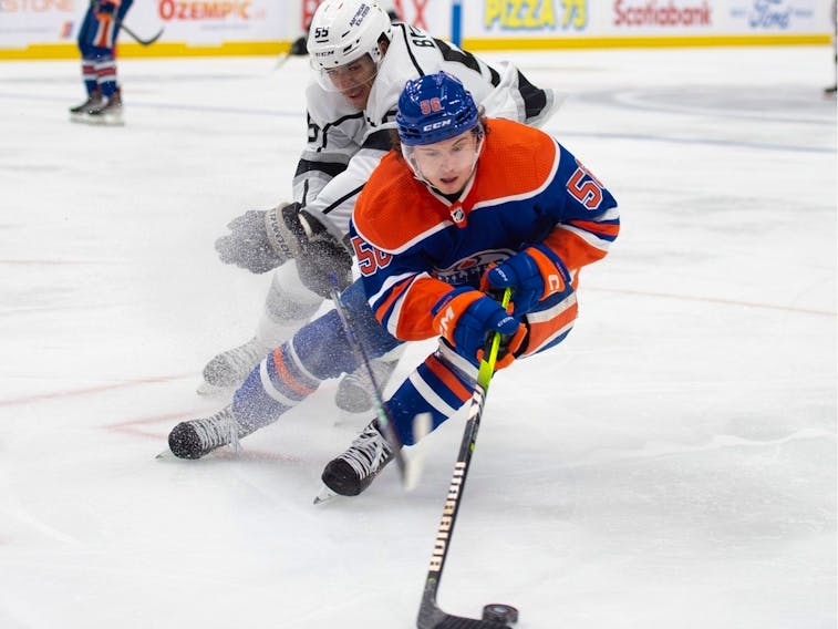 Klim Kostin trying to fit in with Oilers