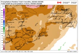 Precipitation between February and May has been well below average, in some cases 60 per cent below. -Environment Canada