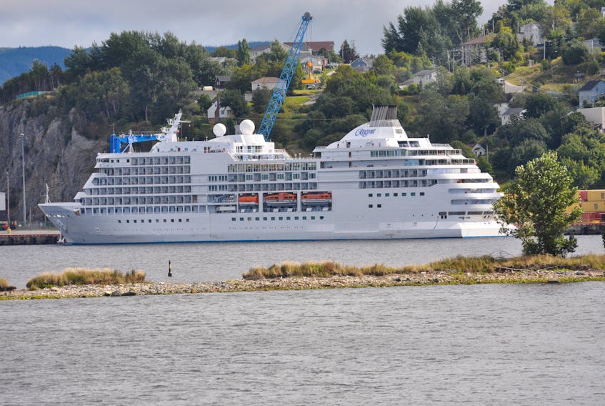The Navigator, a Regent Seven Seas cruise ship, seen at the Port of Corner Brook in this file photo from September 2023, has had to cancel three of its scheduled visits to the city because of iceberg conditions around the island. – Diane Crocker/SaltWire