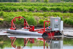 On May 24, this barge began removing sludge from the second lagoon at the regional sewage treatment plant in New Minas. COUNTY OF KINGS – CONTRIBUTED