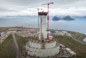 The West White Rose Project reached another milestone with the completion of the conical slip concrete and framework. YouTube video screenshot