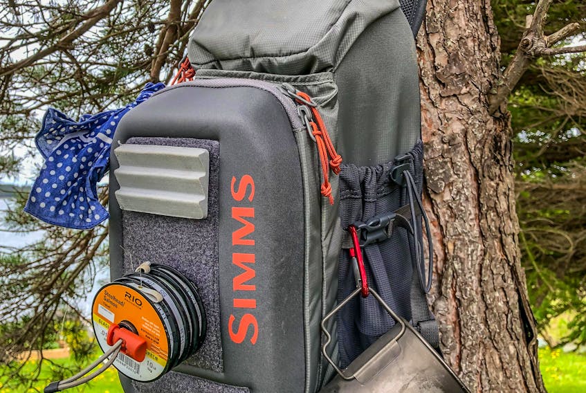 Everything columnist Paul Smith needs for a day salmon fishing goes in this bag. Contributed