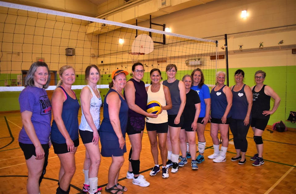 Group of Colchester ladies in year 26 of weekly volleyball evenings
