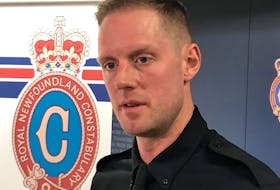 RNC Media Relations Officer Cst. James Cadigan speaks to reporters about the child abduction charges against three people related to the Amber Alert issue for Melissa Morrell of St. John's.