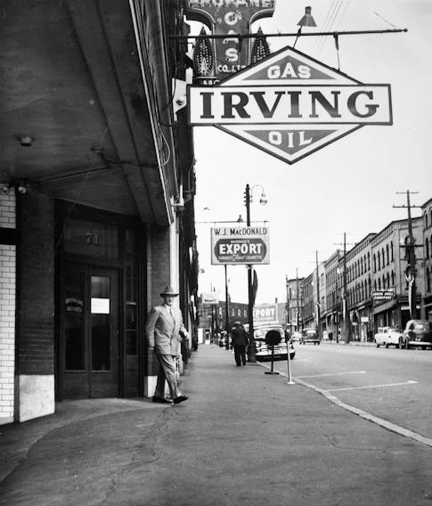 K.C. Irving leaves his office in the Dock Street Building in Saint John, N.B., in the 1920s. - COURTESY OF THE ARTHUR IRVING FAMILY
