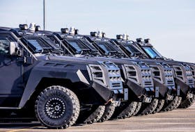 Canadian-made Roshel Senator armoured-personnel vehicles.