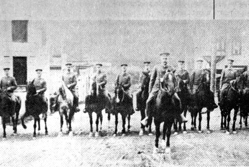 Company and provincial police on horseback ready to do battle during the 1923 strike in Sydney. During the coal wars government joined forces with the British Empire Steel and Coal Company (BESCO) to trample the efforts of working -class people in their struggle to win a living wage. Photo courtesy of Beaton Institute.