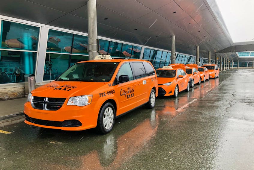 City Wide Taxi cabs at St. John’s International Airport. For the second time, the Newfoundland and Labrador Human Rights Commission has fined City Wide Cabs for discriminating against a person with a service dog.