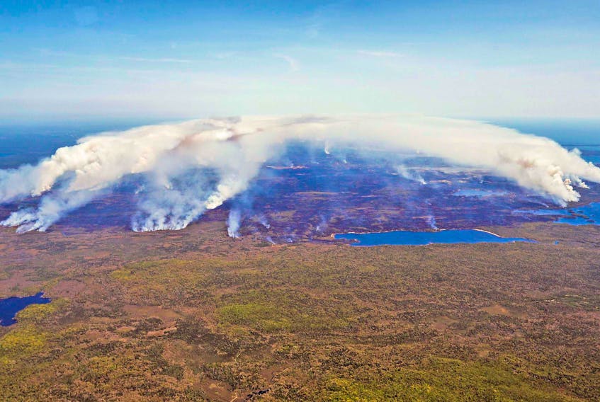 An aerial image shows the magnitude of the fires that raged out of control in Shelburne County, N.S. in late May and early June. As of July 16, there were 500 wildfires burning in Canada. COMMUNICATIONS NOVA SCOTIA