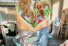 The donair costume is listed as "overall condition unknown” but also “visual condition: excellent” and “dusty.” 