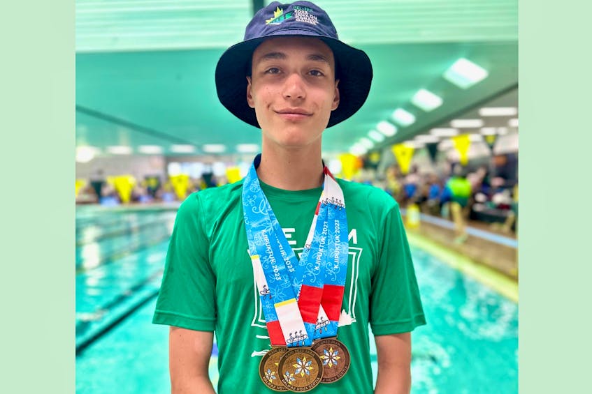 Keegan MacDougall won three medals in swimming for Team P.E.I. at the 2023 North American Indigenous Games on July 19 in Halifax. - Team P.E.I./Special to SaltWire