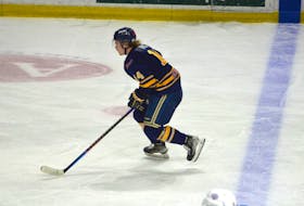Forward Reid Vos hustles into the offence zone as a member of the Yarmouth Mariners during a Maritime Junior Hockey League game against the Summerside D. Alex MacDonald Ford Western Capitals at the Island Petroleum Energy Centre during the 2022-23 campaign. The Caps acquired the MHL rights to Vos, from Sherwood, P.E.I., in a recent trade with the West Kent Steamers.
