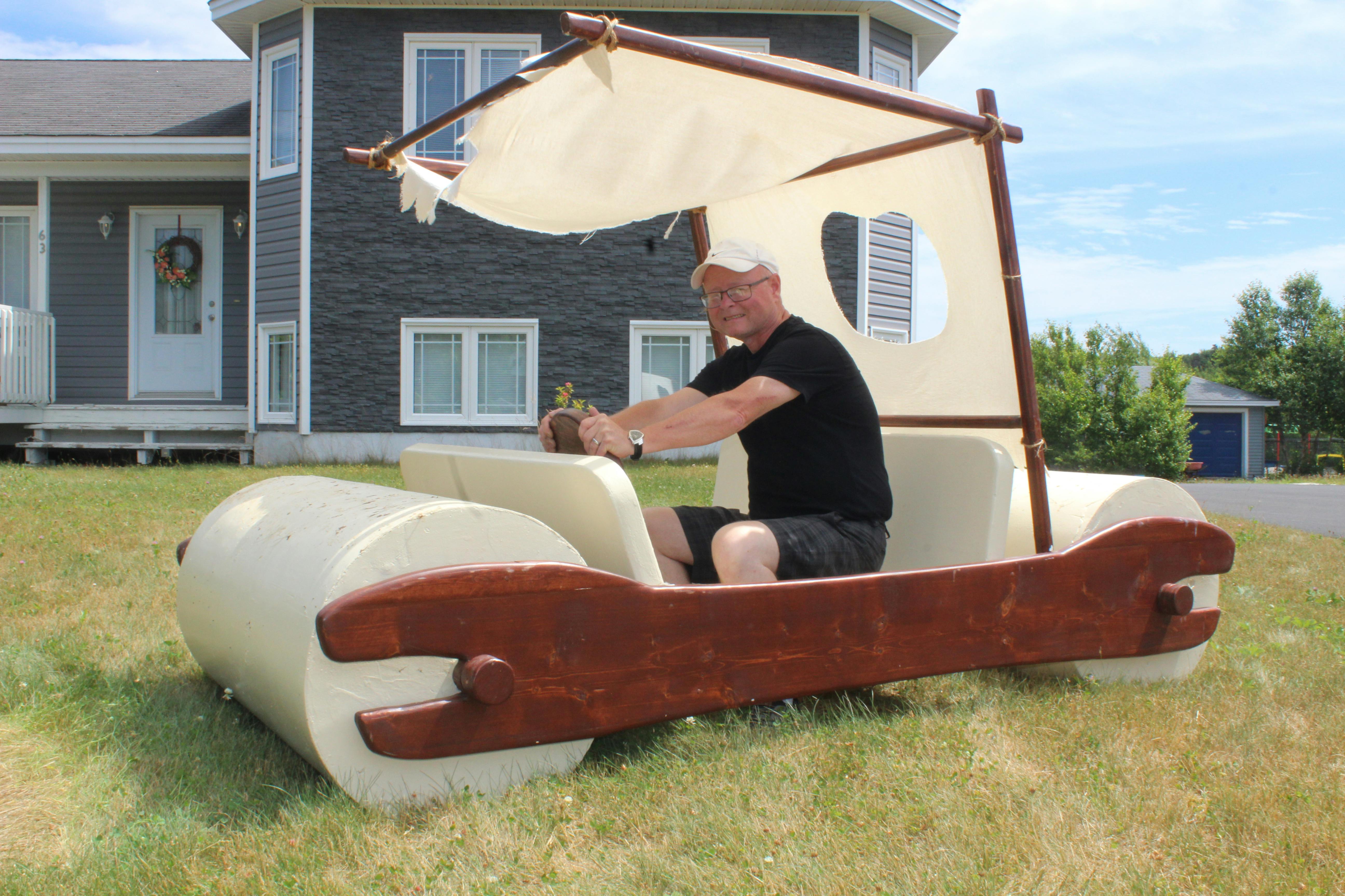 Yabba dabba doo Life size Flintstones car bound for Conception