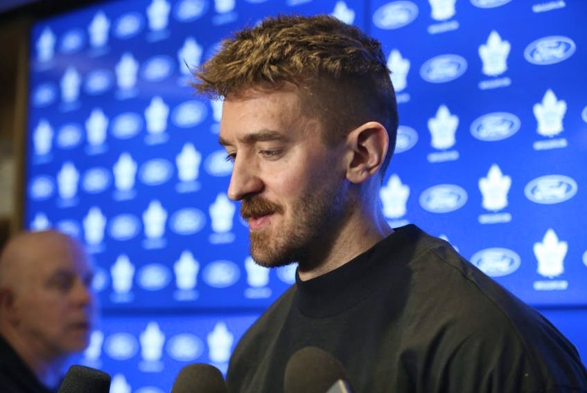 Toronto Maple Leafs goalie Matt Murray speaks about his concussion during locker cleanup day.