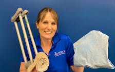 Zoomers physiotherapist Laura Lundquist provides clarity on what can be done to manage acute injuries at home. This often includes crutches, a tensor bandage and an ice pack. CONTRIBUTED