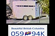  The horse trailer associated with Bolton. It has B.C. license plate 059 94K.