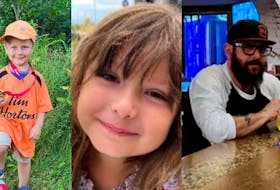From left, Colton Arthur Sisco, 6, Natalie Hazel Harnish, 6, and Nick Holland, 52, who died in last weekend's flooding.