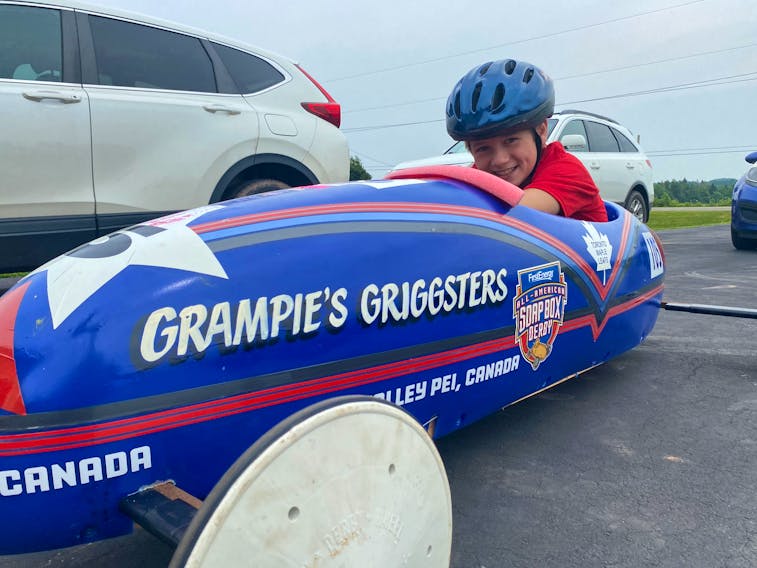In mid-July, Eastan Grigg went to Ohio to compete in a Derby Downs Soap Box Derby. For the last decade, his family has sponsored a car in the Tyne Valley race, named for Eastan's grandfather, Elwell. – Kristin Gardiner/SaltWire