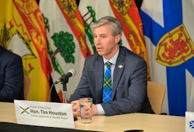 Nova Scotia Premier Tim Houston speaks at the Feb. 20 Council of Atlantic Premiers press conference in Charlottetown. P.E.I. recently announced plans to index tax brackets next year, leaving Nova Scotia as the only province benefitting off bracket creep. SaltWire File