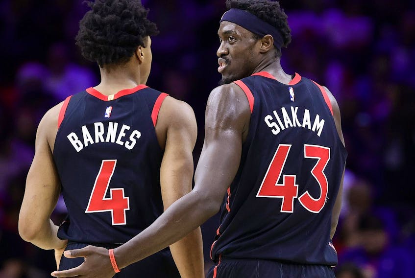 Scottie Barnes (left) and Pascal Siakam will become even bigger pieces for the Raptors following the departure of Fred Van Vleet. 