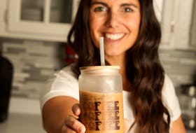 Katie Peterson of Rothsay, N.B.  says her iced coffee tastes best with her homemade salted caramel syrup. Contributed