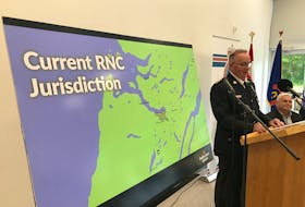 RNC Chief of Police Patrick Roche speaks during a news conference in Pasadena on Thursday to announce the police force is expanding its jurisdiction in western Newfoundland. Gary Kean/Saltwire Network