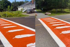 The Town of Saint Andrews installed orange-painted Truth and Reconciliation crosswalks at Indian Point, the town posted on Facebook July 31.