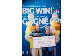 Carol and Charlotte Michaud's won the Set for Life top prize of $675,000 while having lunch at thier favourite restaurant, Sunshine Diner in Fredericton, N.B. Contributed