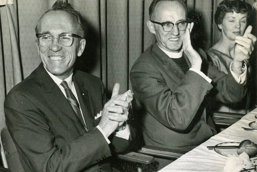  Tommy Douglas in 1965 on a campaign stop in London, Ont. Though he did his master’s thesis in eugenics, he would later change his views on the movement.