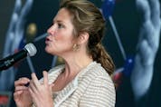 Sophie Grégoire Trudeau sings a self-penned number at a Martin Luther King tribute at Ottawa City Hall in 2016.