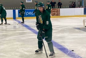 Halifax Mooseheads rookie forward Liam Kilfoil at his first practice of training camp at the RBC Centre in Dartmouth on Sunday. - Willy Palov