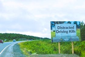 New highway signs have been installed throughout Newfoundland and Labrador to remind motorists of the dangers of distracted driving. Government photo