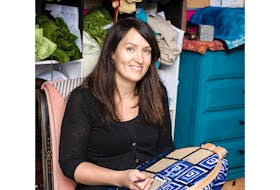 Chris Waddy, owner of Loopy Wool Supply, opening soon in Salisbury, N.B., has been rug hooking for 25 years and recently left her 15-year career to further pursue her passion. - Contributed