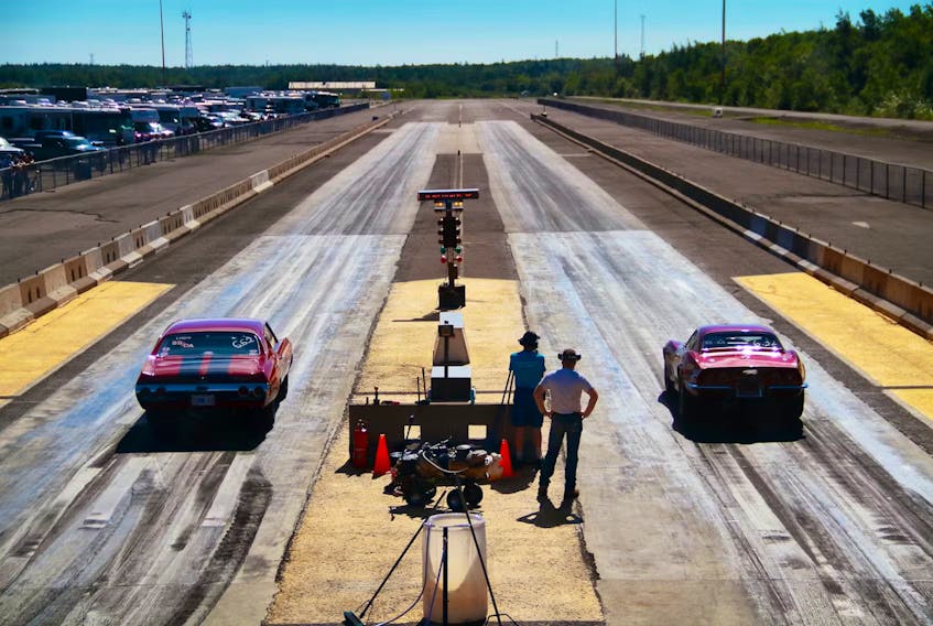 Cars lining up to race at the Cape Breton Dragway in Sydney in summer 2020. The track will host some of the best racers across Canada and the United States this weekend as the National Hot Rod Association (NHRA) hosts its first-ever event at the track. CONTRIBUTED/GERARD BRYDEN