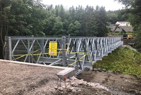 This bridge is being built over Petries Brook near Hilliard’s Road as part of the Great Trail Enhancement project to further develop the Trans-Canada Trail in Corner Brook. Gary Kean/Saltwire Network