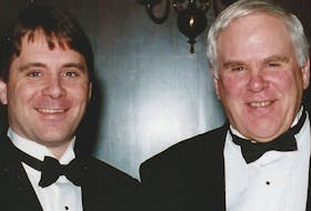 Jeff Norrie (left) alongside his late father George Norrie. Contributed